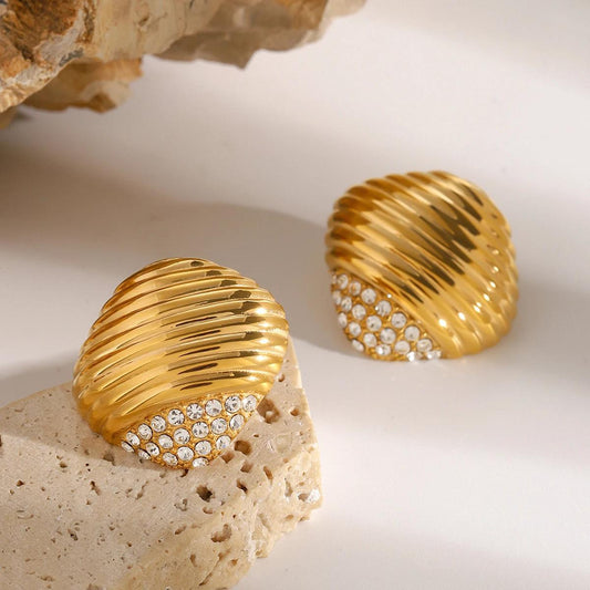 Retro Luxe Bold Dome Earrings