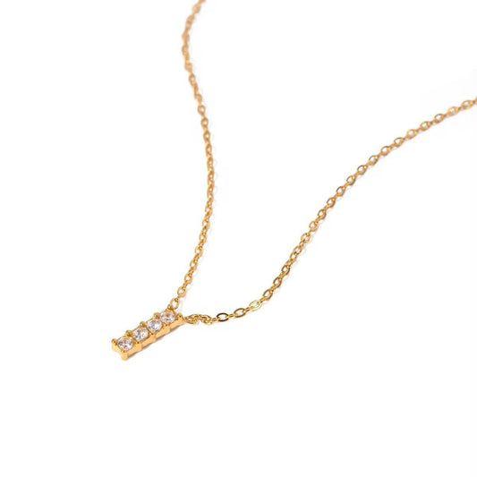 Gold-Plated Aura Align Four Stone Necklace