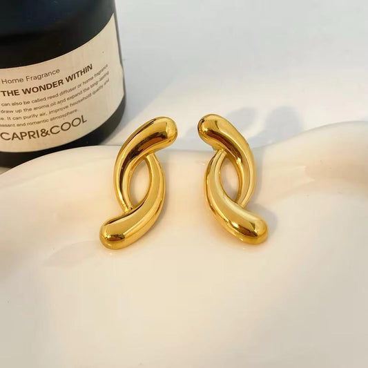 Golden Hour Gold Twist Earrings