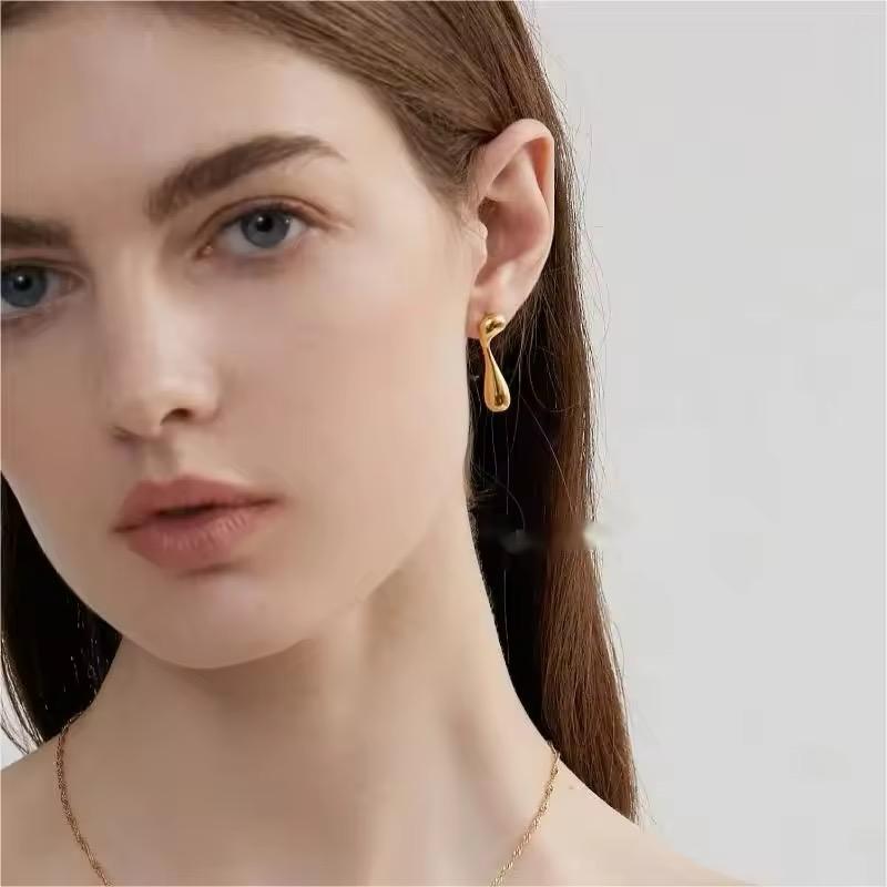 Asymmetrical Aurora Flow Gold Drop Earrings