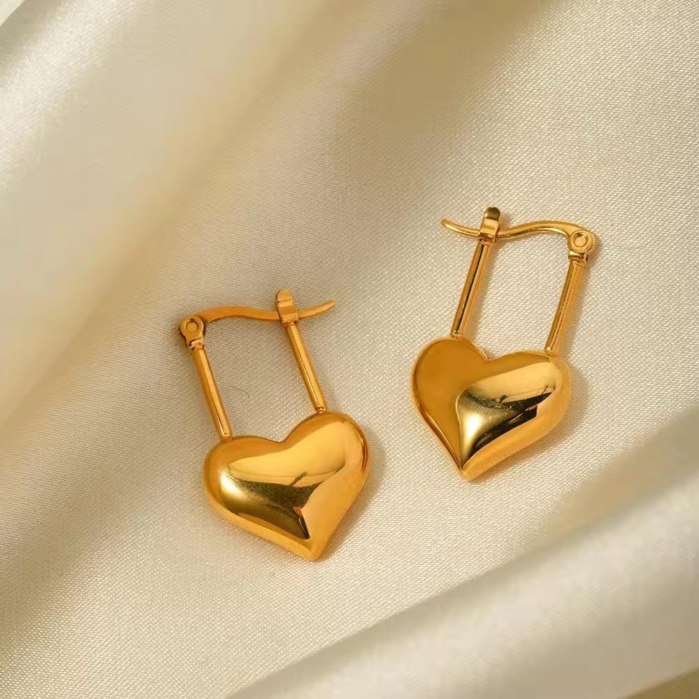 Pandora’s Gold Heart Lock Hoop Earrings