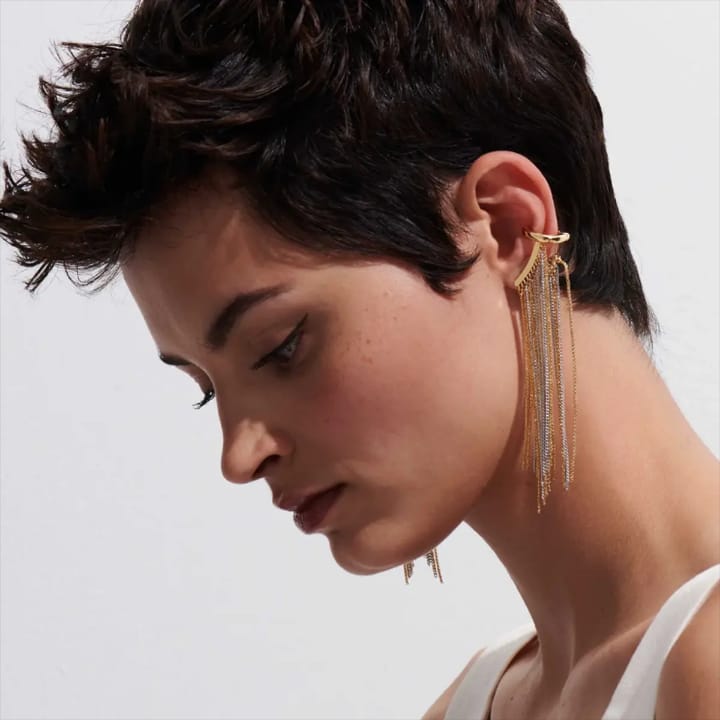 Starlight Strands Chain Cuff Earring