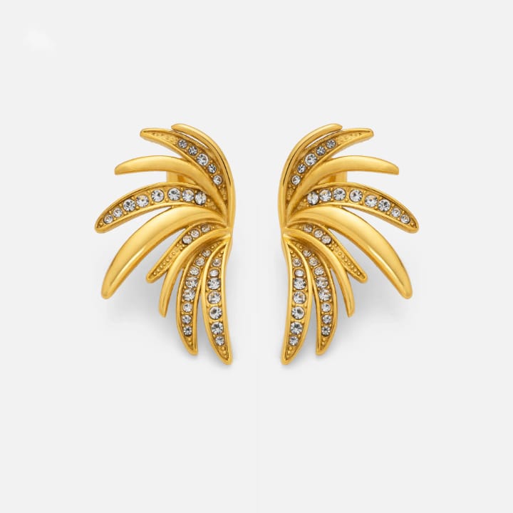 Starlit Wings Studded Earrings