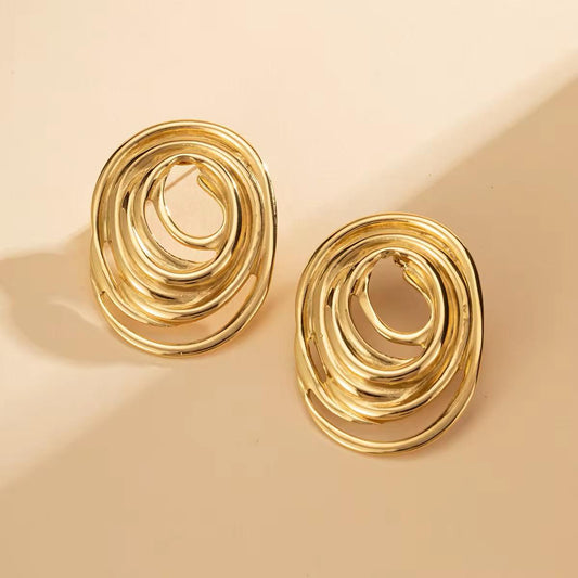 Whirlwind Golden Vortex Earrings