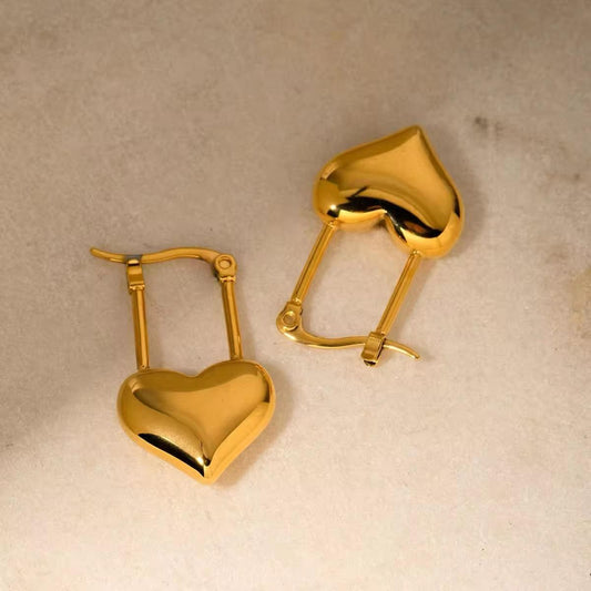 Pandora’s Gold Heart Lock Hoop Earrings