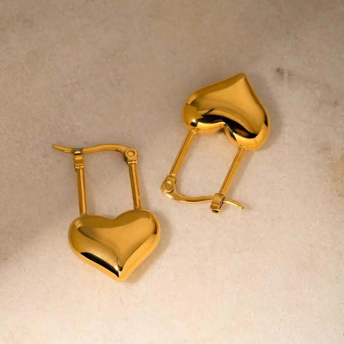 Pandora’s Gold Heart Lock Hoop Earrings