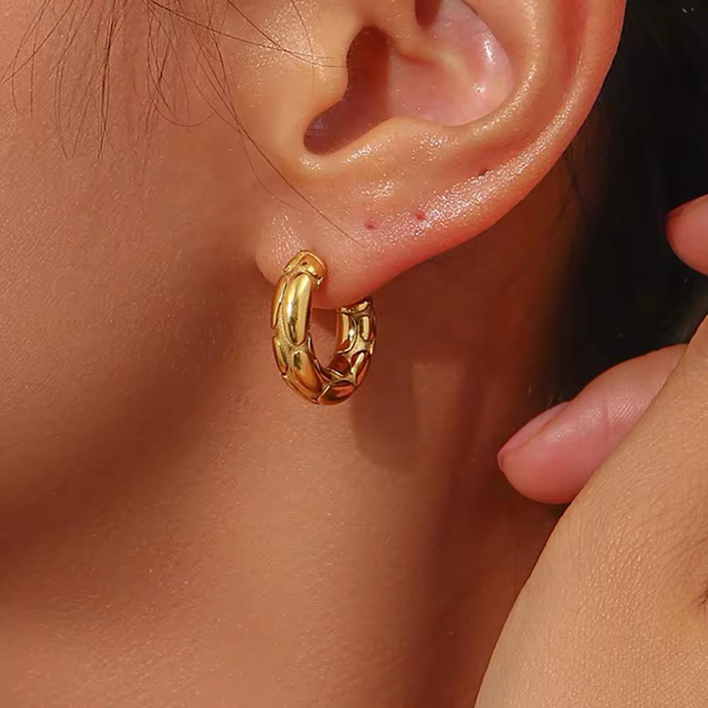 Soul Note Engraved Hoop Earings
