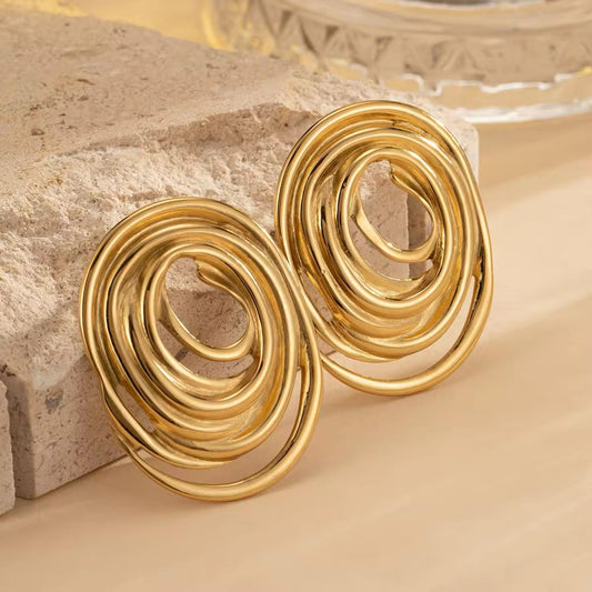 Whirlwind Golden Vortex Earrings
