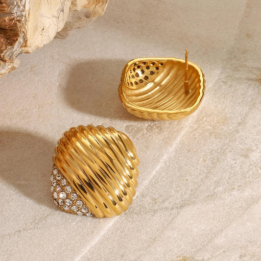 Retro Luxe Bold Dome Earrings