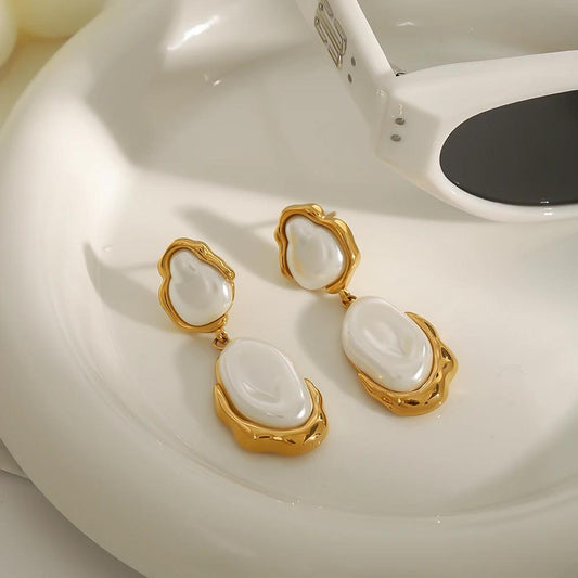 Sculpted Baroque Pearl Earrings