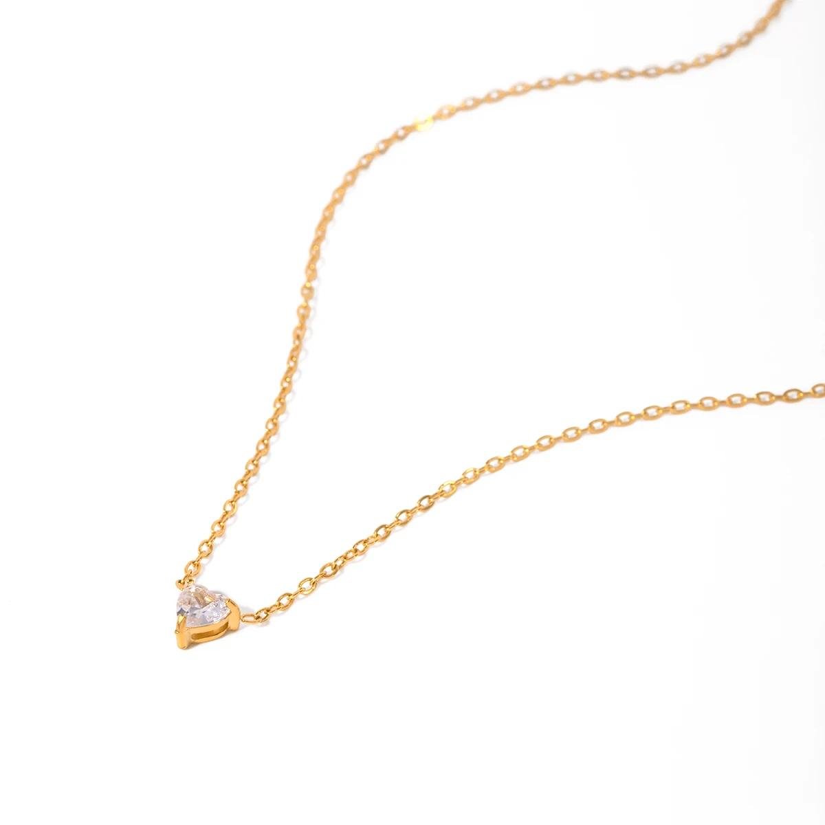 Luna Love Minimal Crystal Heart Necklace