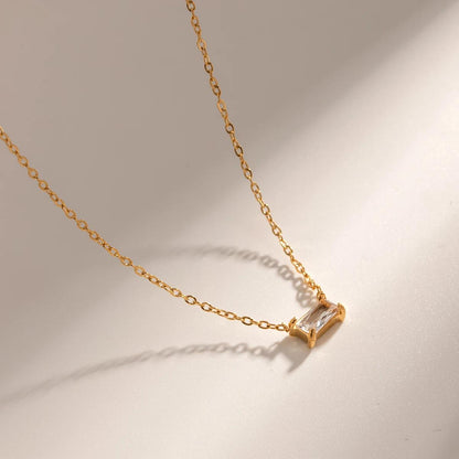 Cleopatra Chic Gold Chain with Small Rectangle Pendant