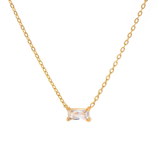 Cleopatra Chic Gold Chain with Small Rectangle Pendant