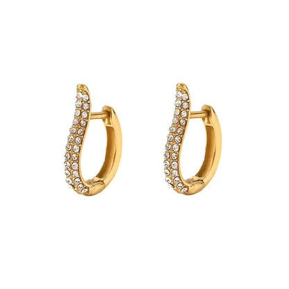 Athena Crystal Curve Hoop Earrings