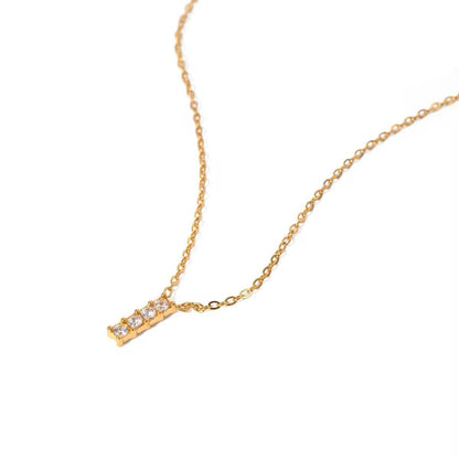 Gold-Plated Aura Align Four Stone Necklace