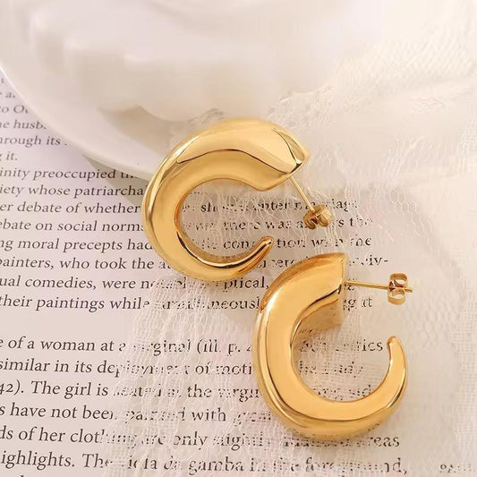 Nyx Crescent Moon Chunky Gold Earrings