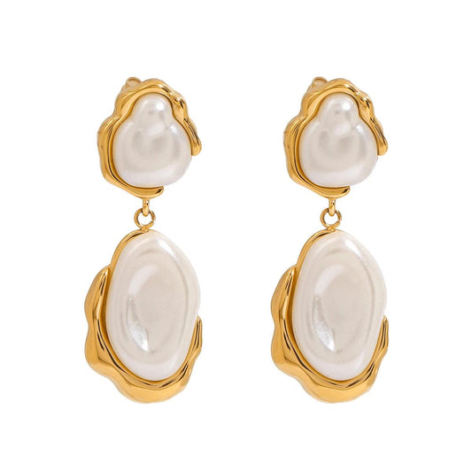 Sculpted Baroque Pearl Earrings