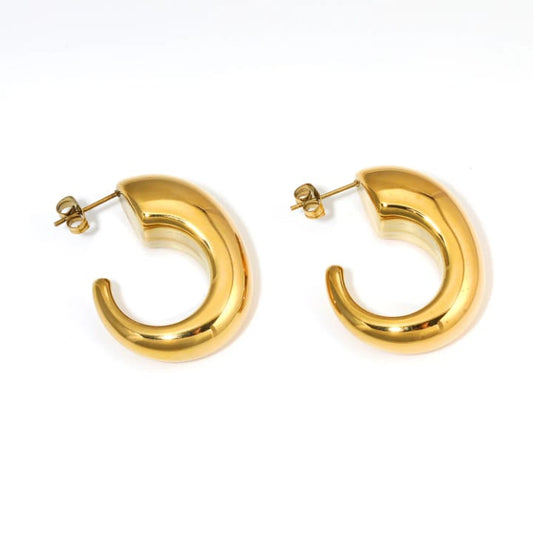 Nyx Crescent Moon Chunky Gold Earrings