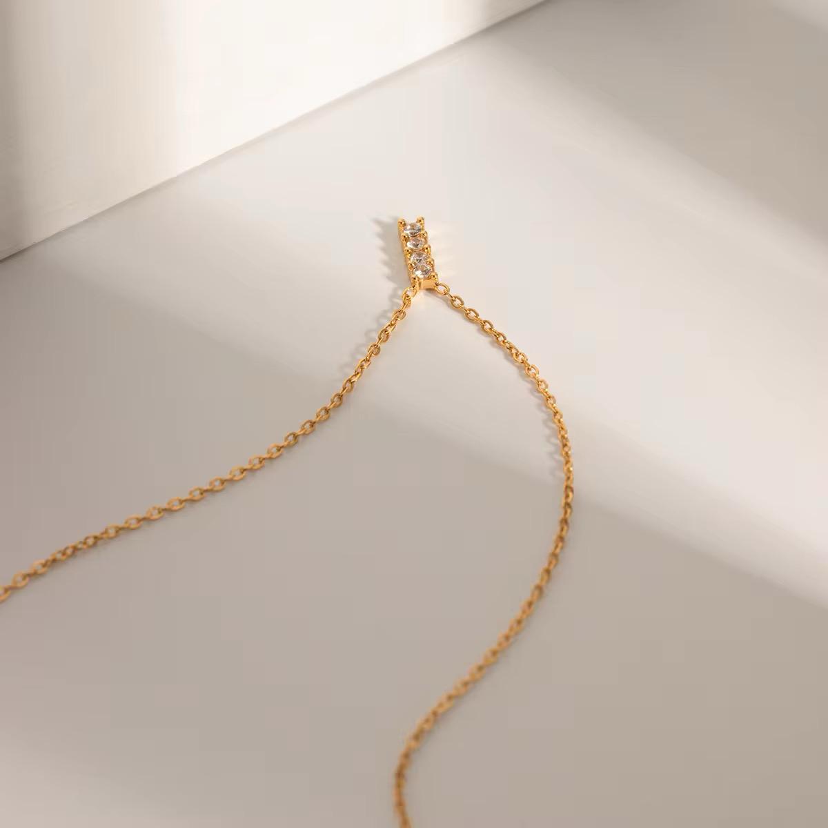 Gold-Plated Aura Align Four Stone Necklace
