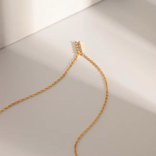 Gold-Plated Aura Align Four Stone Necklace