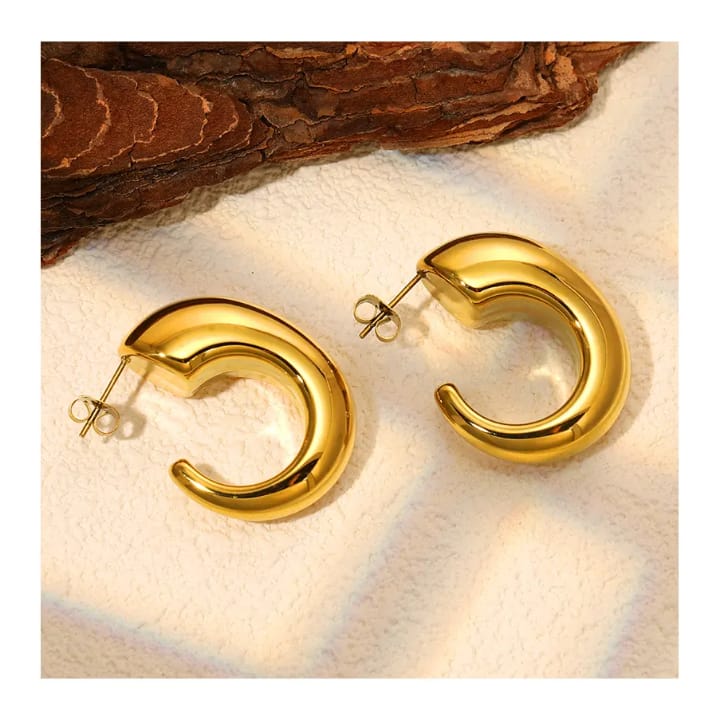 Nyx Crescent Moon Chunky Gold Earrings