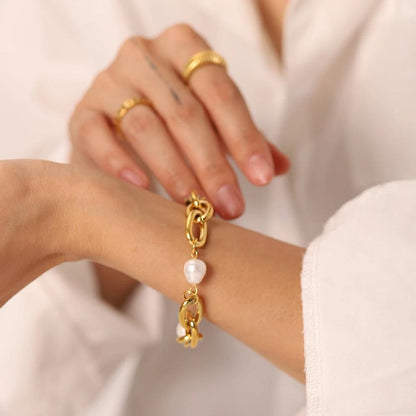 Pearl Reverie Gold Link Bracelet