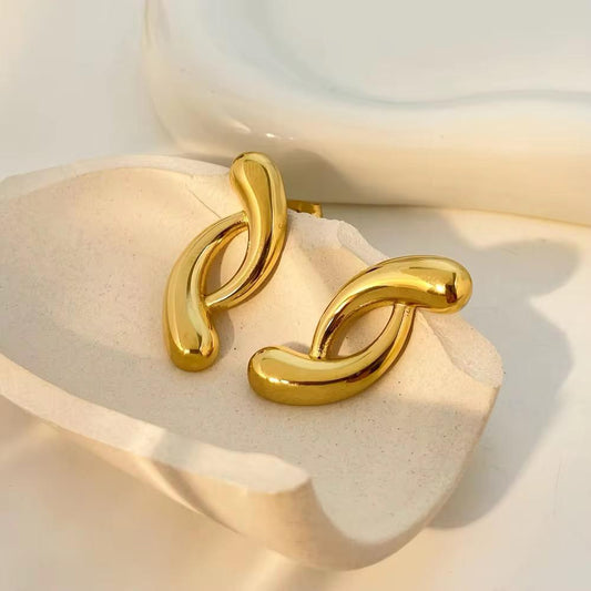 Golden Hour Gold Twist Earrings