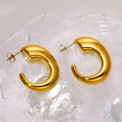 Nyx Crescent Moon Chunky Gold Earrings